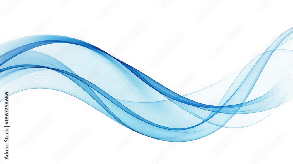 Aufkleber elegant translucent blue light wave flowing smoothly with soft gradients and subtle shimmering effec
