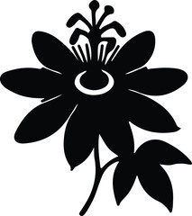Illustrator Vector Passionflower intricate floral design element flower silhouette