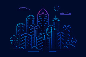 Fototapeta premium night city skyline