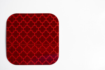 Red Reflective Safety Sticker on White Background