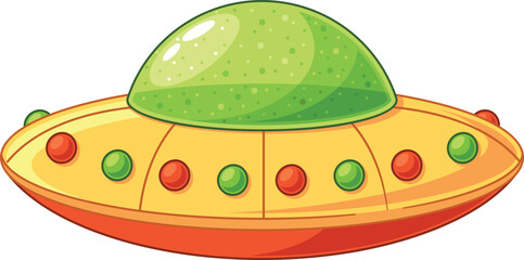 Colorful interstellar spacecraft ship vector illustration