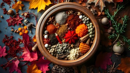 Fototapeta premium spices in a basket