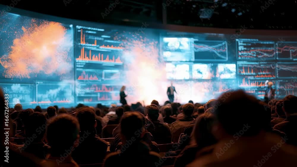 Poster focused medium shot of a live ott audience heatmap showing realtime viewer interaction spikes with t