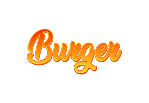 Orange And Yellow Fast Food Font Burger Gradient Script Retro Text Effect