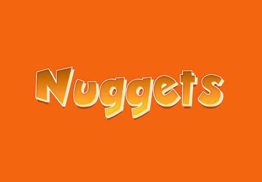 Orange And Yellow Fast Food Font Gradient Nuggets Cartoon Text Effect