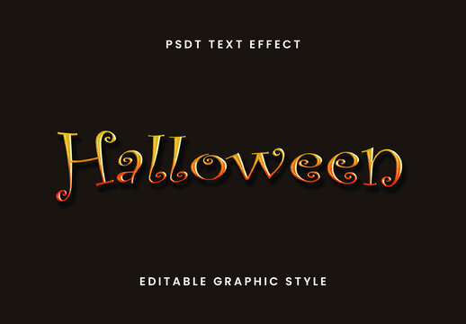 Golden And Orange Halloween Font Swirly Horror Spooky Text Effect