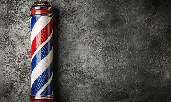 Classic Barber Pole with Red White and Blue Stripes Symbolizing Tradition