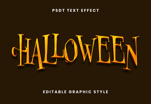 Yellow Halloween Font Spooky Horror Decorative Text Effect