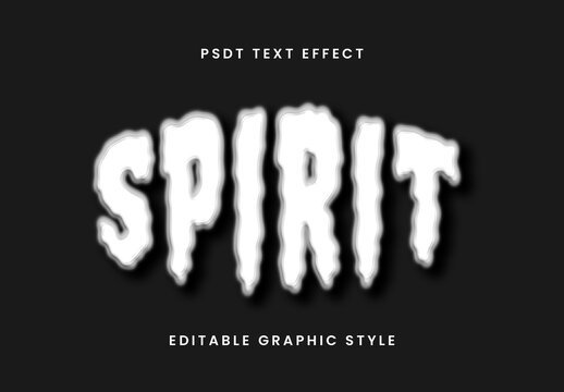 White Halloween Font Glow Spirit Dripping Text Effect