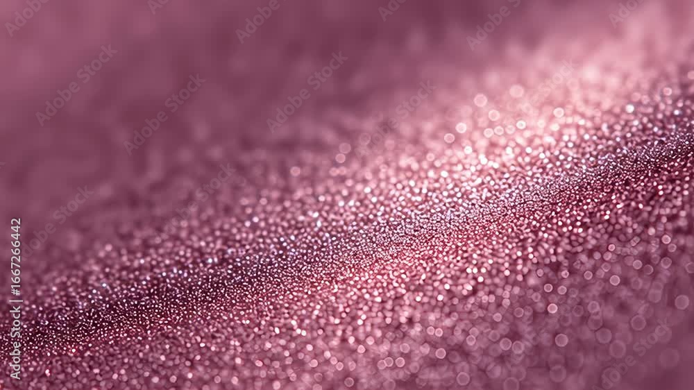 Poster shimmering pink surface with sparkling texture transitions, showcasing a smooth gradient and light r