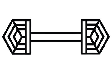 flat vector icon of a dumbbell  geometric shapes