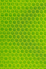 Neon Green Reflective Safety Tape with Honeycomb Pattern Close-Up