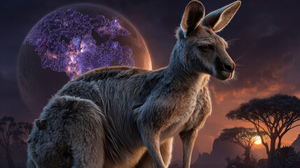 Complete the figure. Puzzle game with kangaroo. 