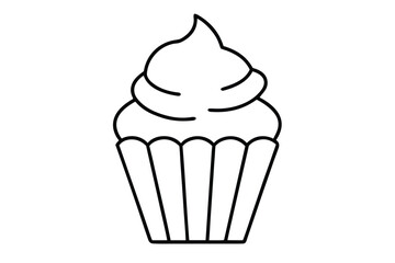 flat colorful vector icon of a cupcake  modern pla
