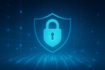 Cybersecurity Lock Shield Concept