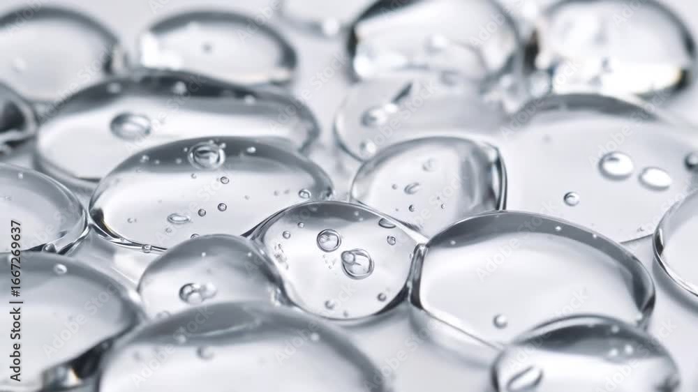 Aufkleber transparent water droplets in close up view with studio lighting and abstract texture on white backg