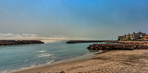 Swakopmund , Namibia, prime real estate properties and hotels along the shore ,coast line. Stunning ocean view and rocks