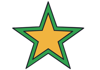 stylized star graphic featuring 'National Pride Star' text Bold bright colors and a clean design make this vector illustration ideal for branding and promotional materials