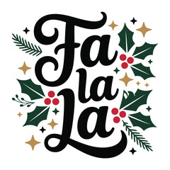 fa la la christmas t shirt design