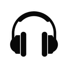 headphones icon silhouette isolated on white background