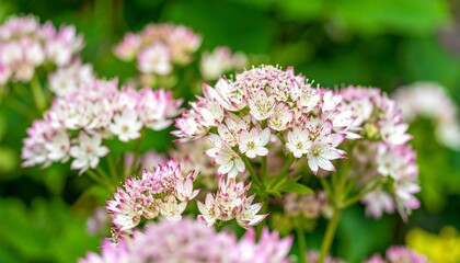 Obraz premium Cluster of delicate pink and white flowers
