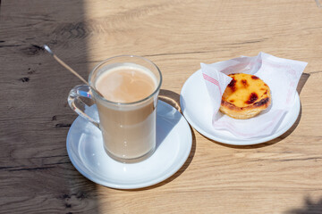 Coffee and Pastel de Nata by the Beach in Praia Azul Portugal