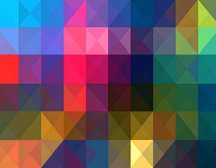 Obraz premium Colorful Geometric Mosaic Pattern with Triangular Shapes and Vibrant Hues