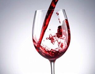 Red wine pouring into a wine glass