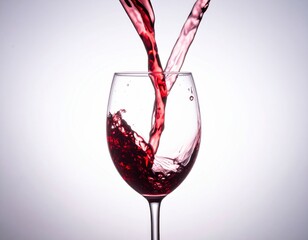 Red wine pouring into glass