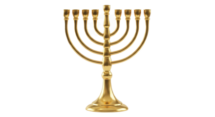 Hanukkah menorah golden candle holder jewish holiday celebration traditional symbol of judaism light faith hope