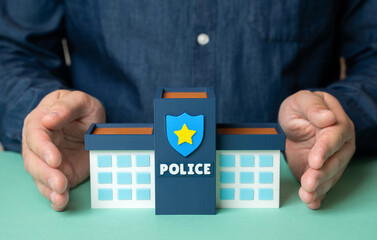 A man takes care of a police station with his own hands. Investments and funding in security and...
