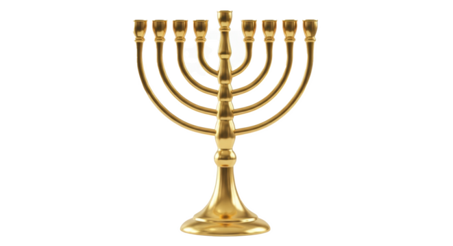 Hanukkah menorah golden candle holder jewish holiday celebration traditional symbol of judaism light faith hope