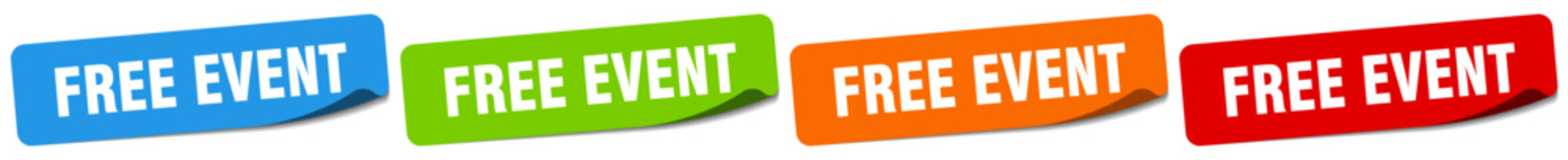 free event sticker. free event sticker set on white background