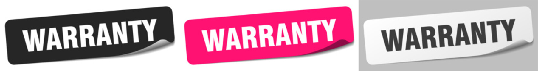 warranty sticker. warranty sticker set on white background
