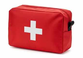 Red First Aid Kit Bag with White Cross