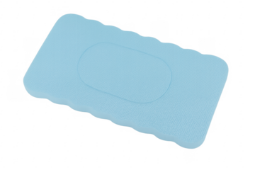 Light blue baby bath mat isolated on transparent background