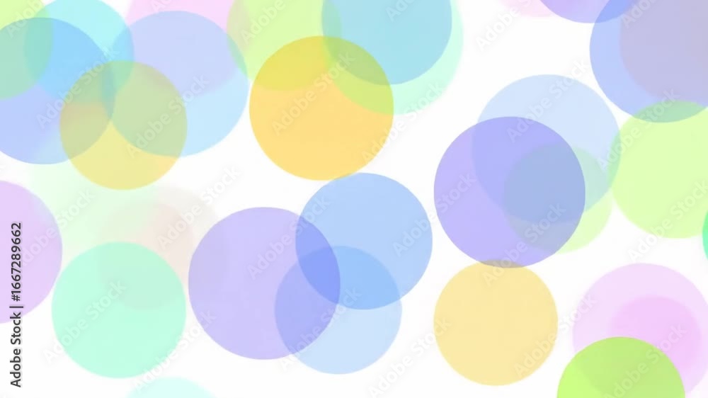 Poster pastel colored bubbles background with light bokeh effect on white backdrop for modern design templa