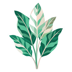 A vibrant illustration of a green plant with patterned leaves