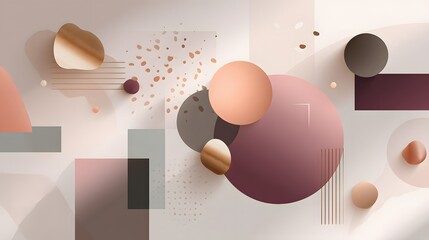 Minimal abstract geometric background in mocha mousse tones featuring bold harmonious shapes, soft vector light effects, and flat elegant design ideal for banners and creative layouts.