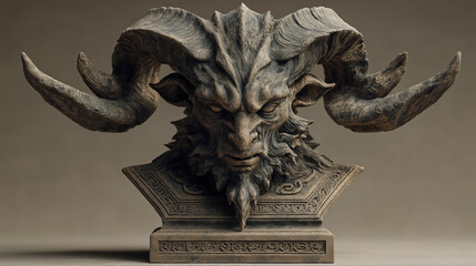 Collection of scary monster faces and busts, including demons, zombies, vampires, horror and fantasy creatures, terrifying heads with intricate details, spooky portraits and creepy sculptures