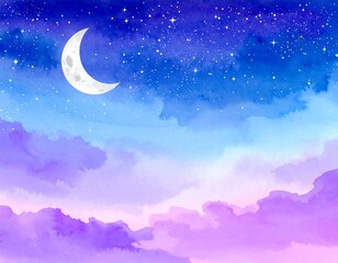 Night sky with moon and clouds (1)