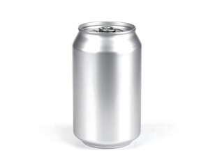Aluminum Can with Beverage, Mockup, and Studio.