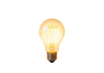 Yellow light bulb isolated on white