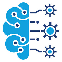 Machine Learning Flat Blue Icon
