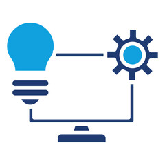 Expert Systems Flat Blue Icon