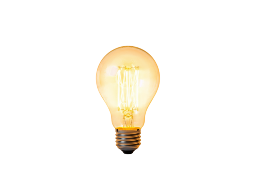 Yellow light bulb isolated on white