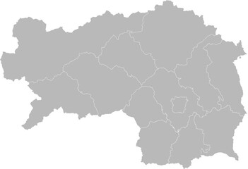 Styria (Steiermark), Austria – administrative vector map with district boundaries (LCC projection, PPT-compatible & fully editable)