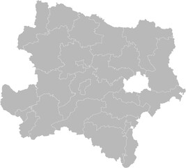 Obraz premium Lower Austria (Niederosterreich), Austria – administrative vector map with district boundaries (LCC projection, PPT-compatible & fully editable)