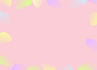 Abstract pastel background with colorful soft shapes on pink frame. Modern minimal vector design for creative projects.