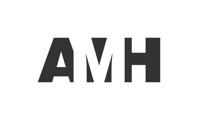 AMH logo design. Initial letter A M H bold font style for tech startups, consulting, corporate branding. Creative company name, headlines typography identity, trendy logotype.
